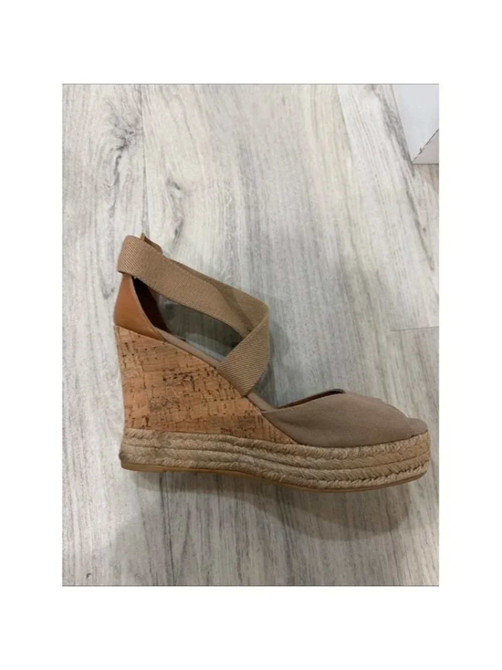 TORY Burch Wedge Espadrille Sandals in Taupe size 9.5